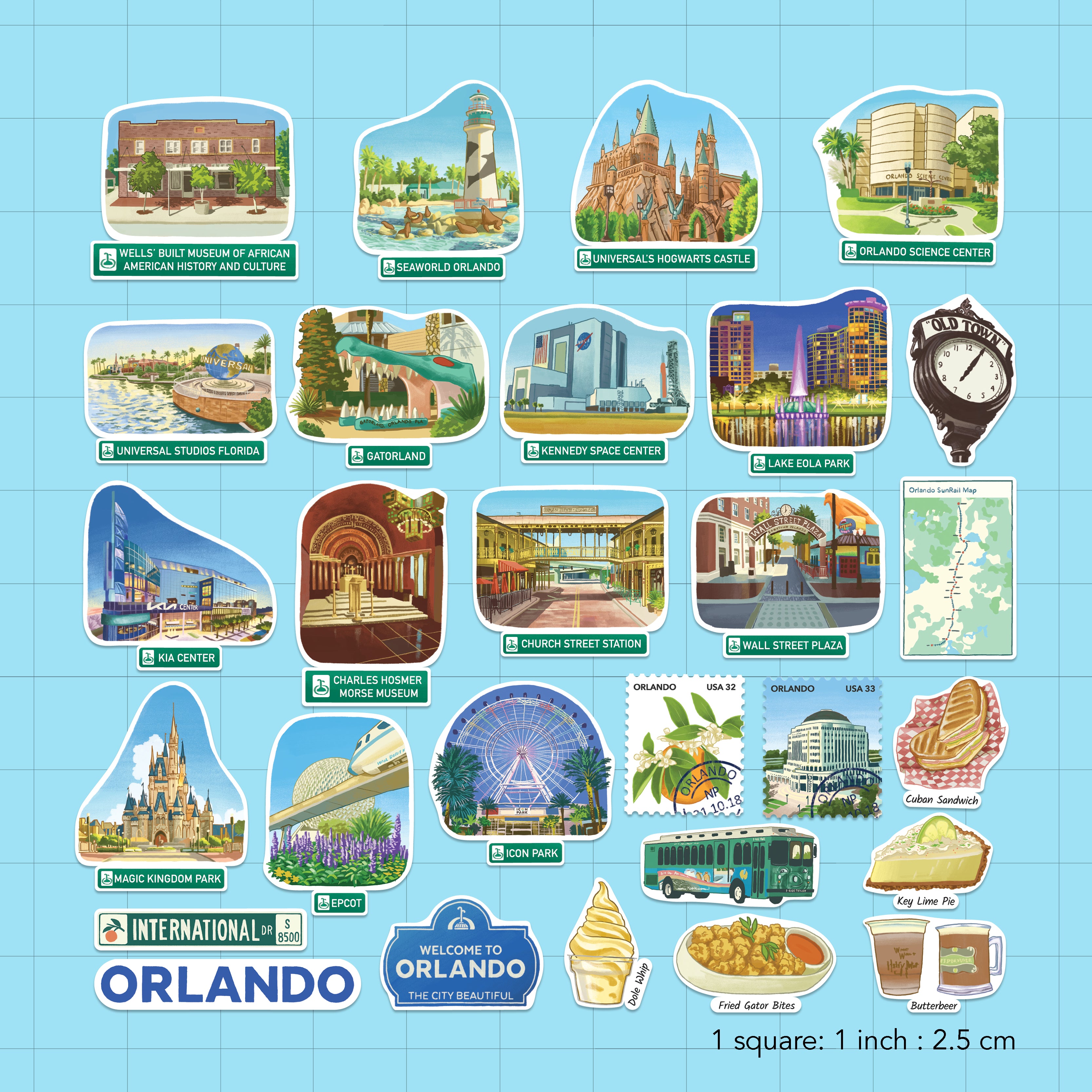 Magical Orlando Travel Stickers (28pcs)