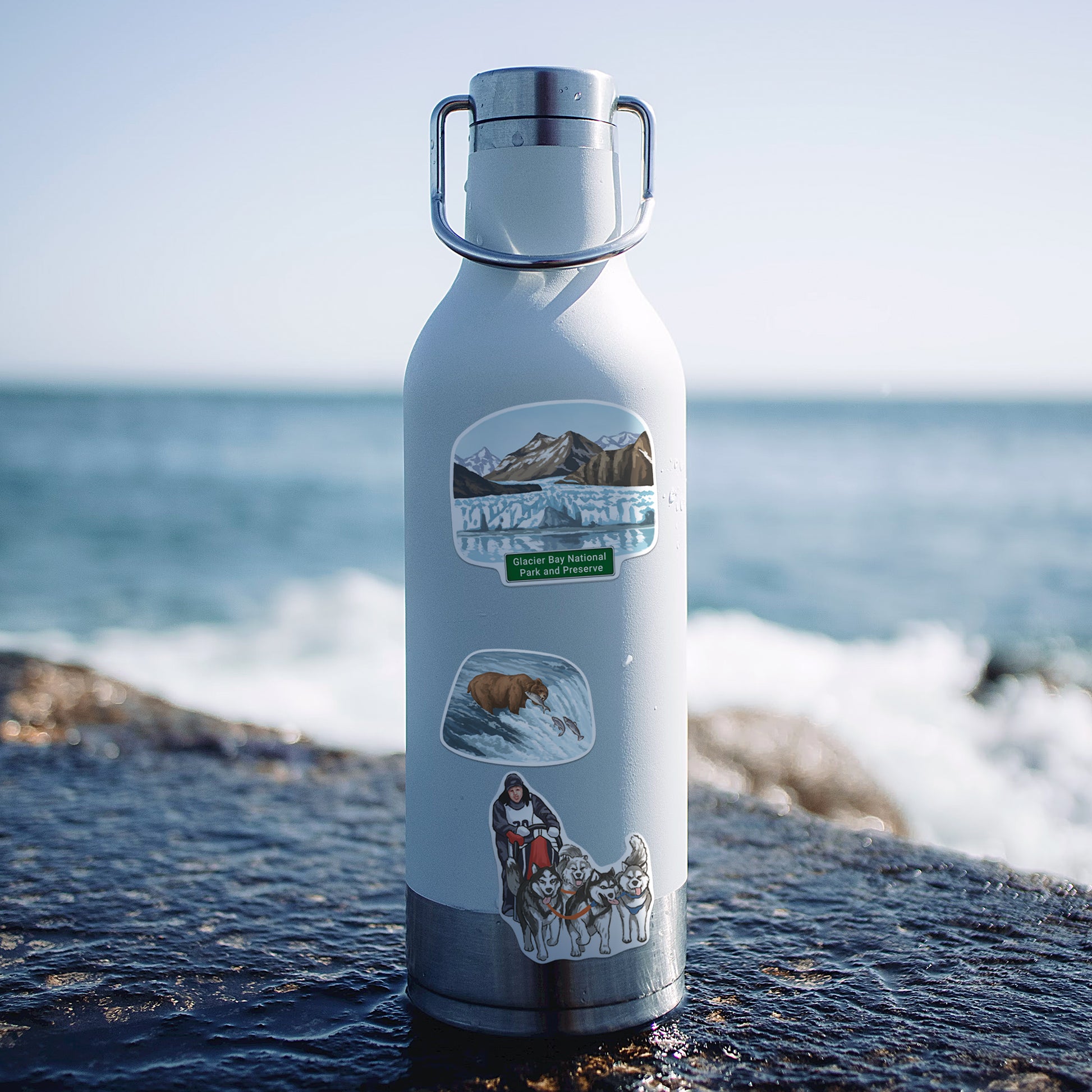 Wilderness Alaska State Travel Stickers (28 pcs)