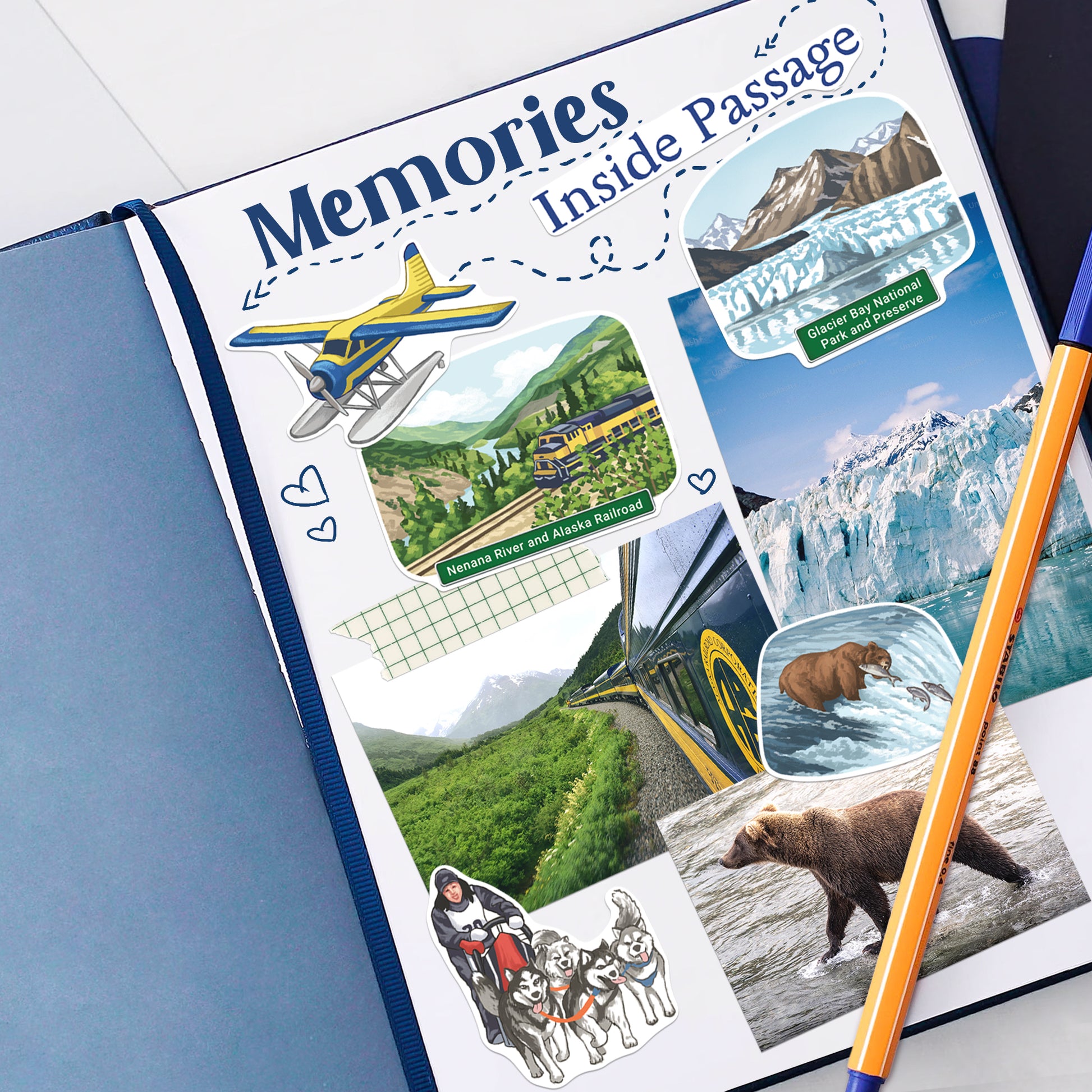 Wilderness Alaska State Travel Stickers (28 pcs)