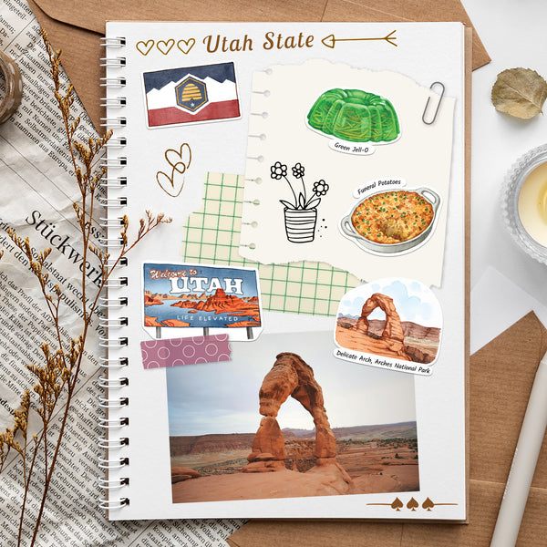 Majestic Utah State Travel Stickers (28pcs)