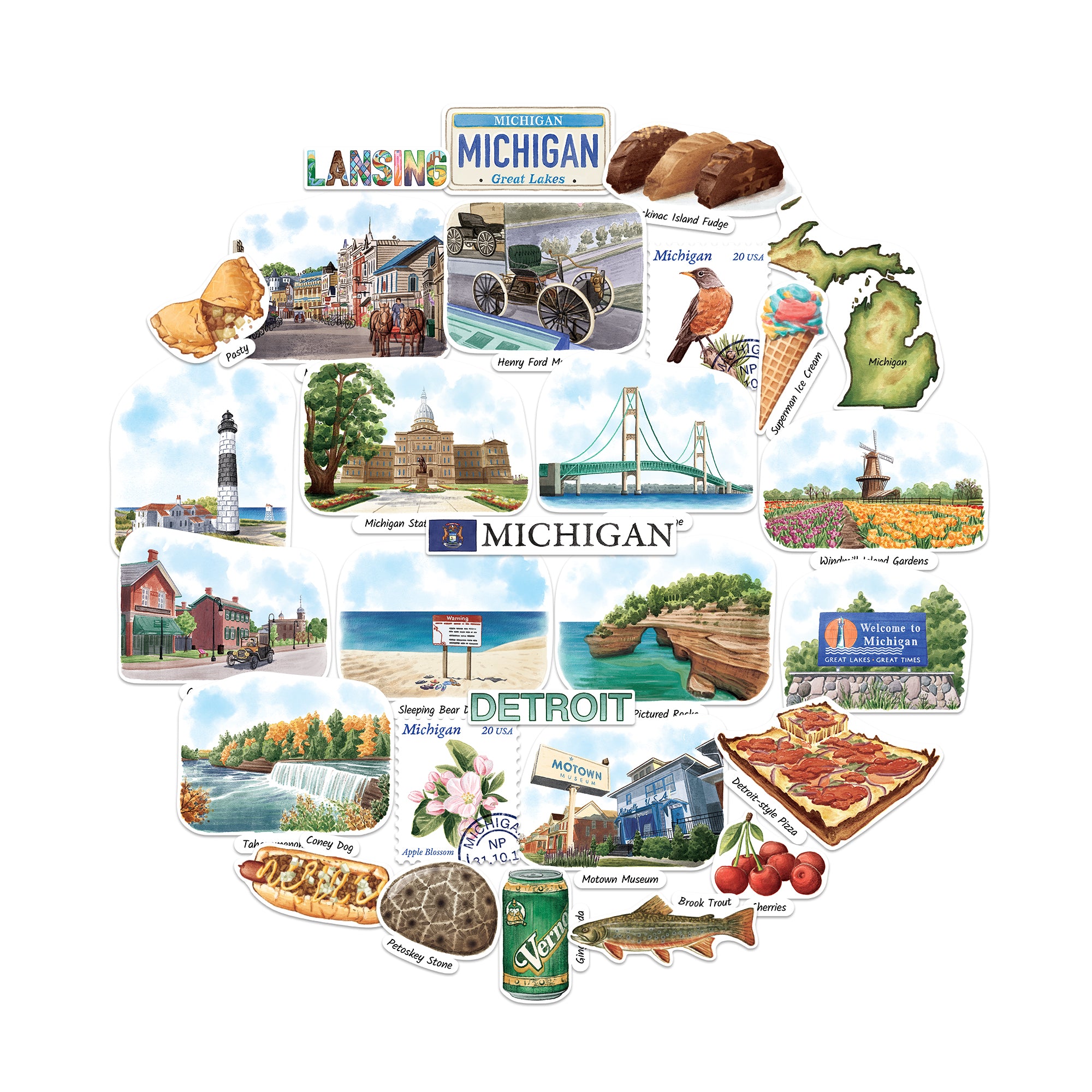 Mighty Michigan Statement Stickers (28pcs)