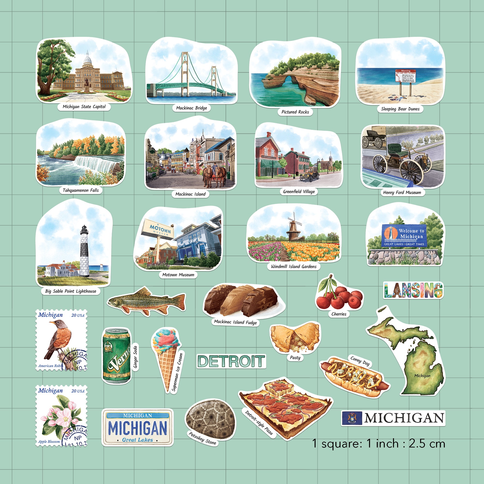 Mighty Michigan Statement Stickers (28pcs)