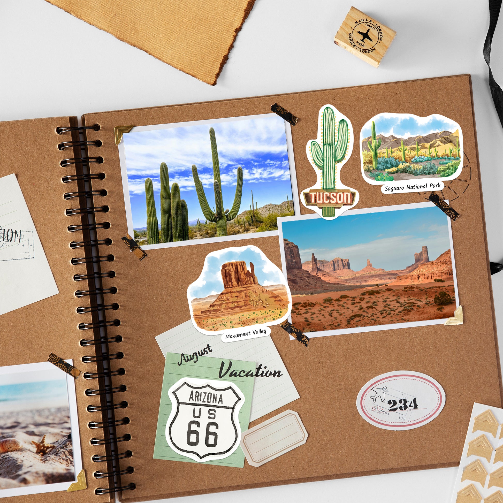 Adventurous Arizona State Travel Stickers (28pcs)