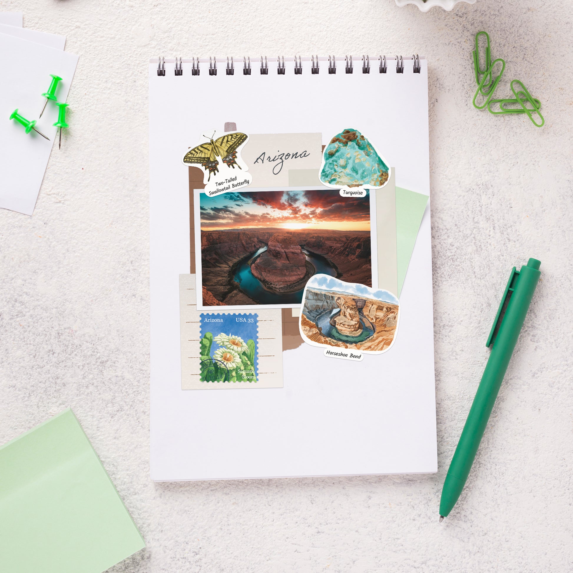 Adventurous Arizona State Travel Stickers (28pcs)