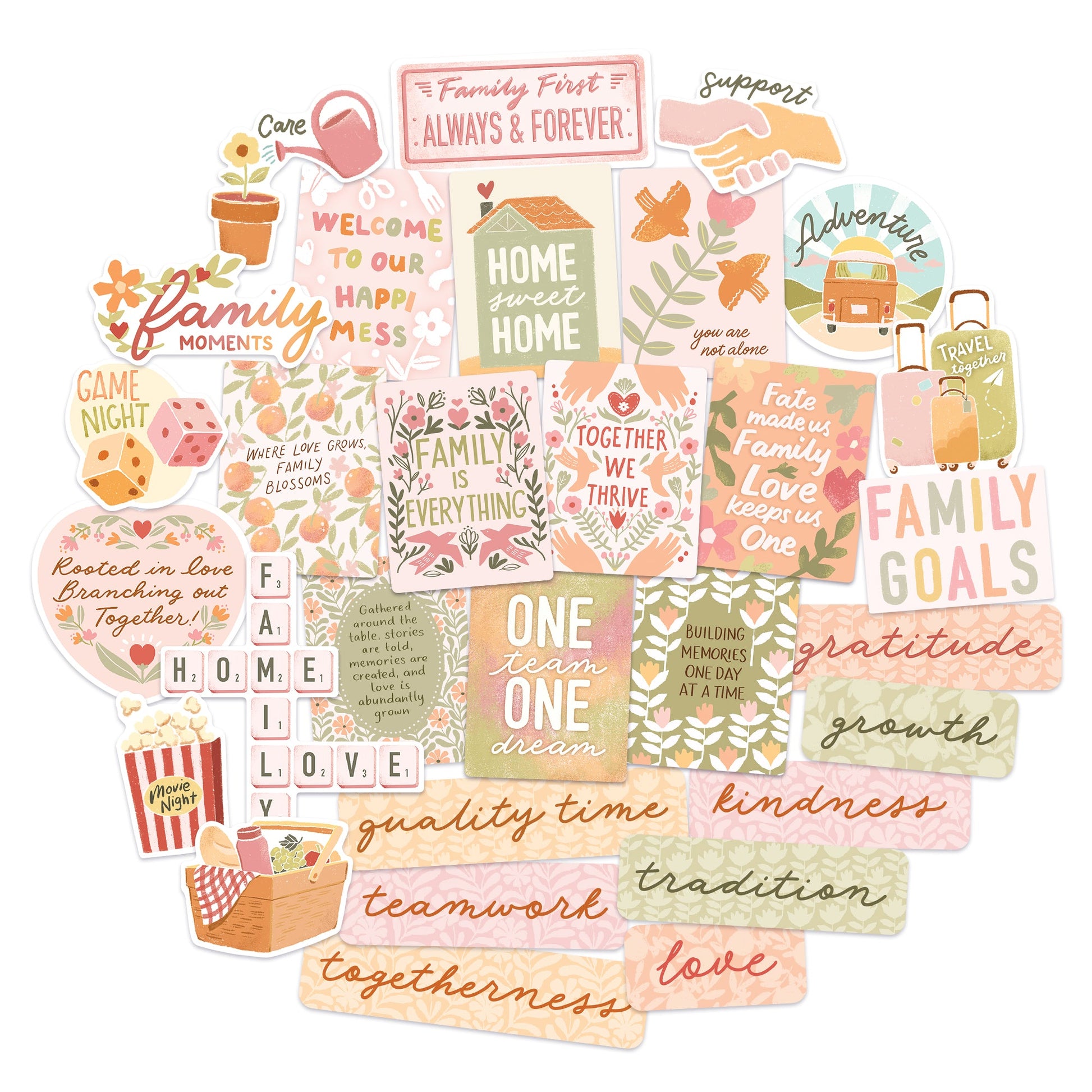 Bonds and Dreams Family Vision Board Stickers (30pcs)