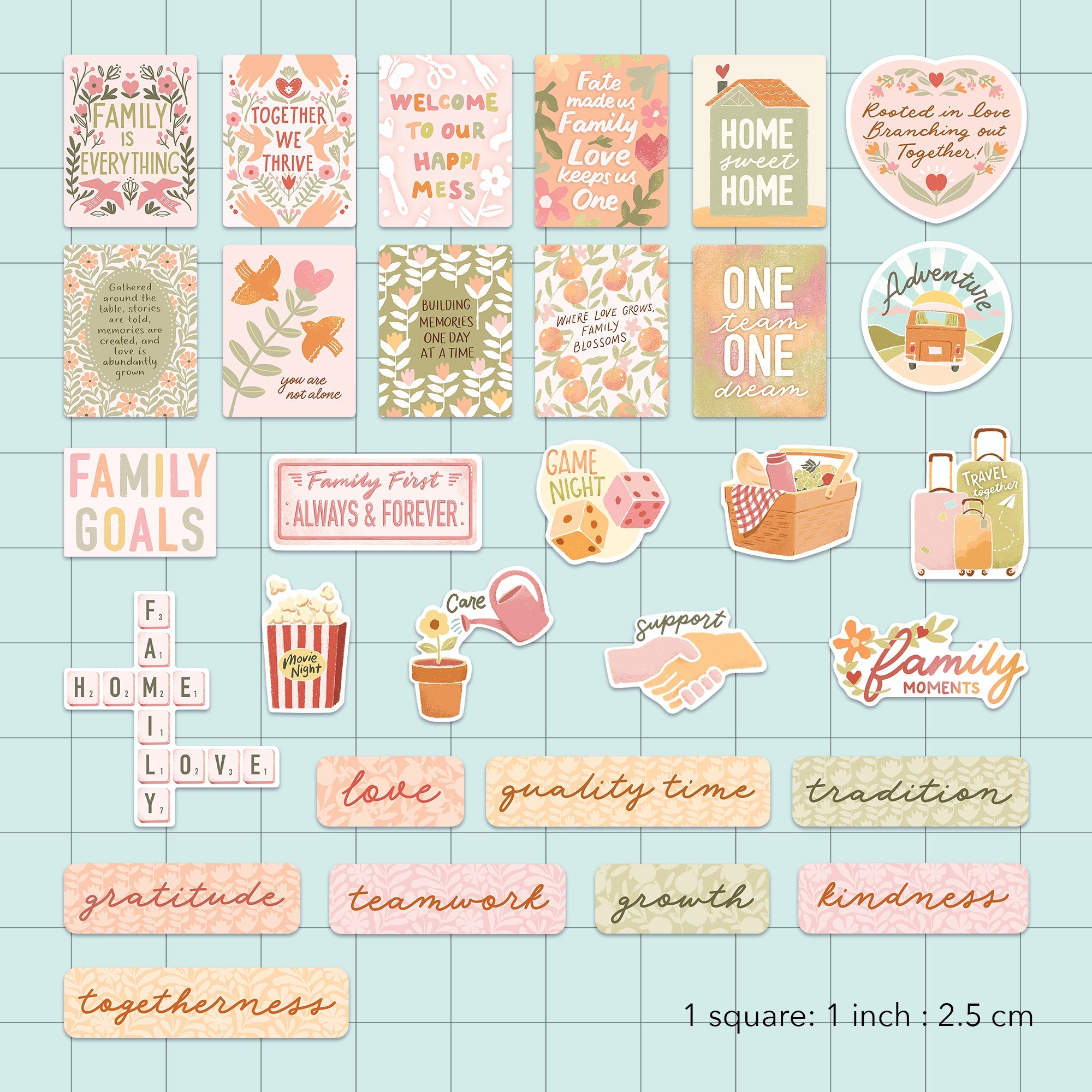 Bonds and Dreams Family Vision Board Stickers (30pcs)