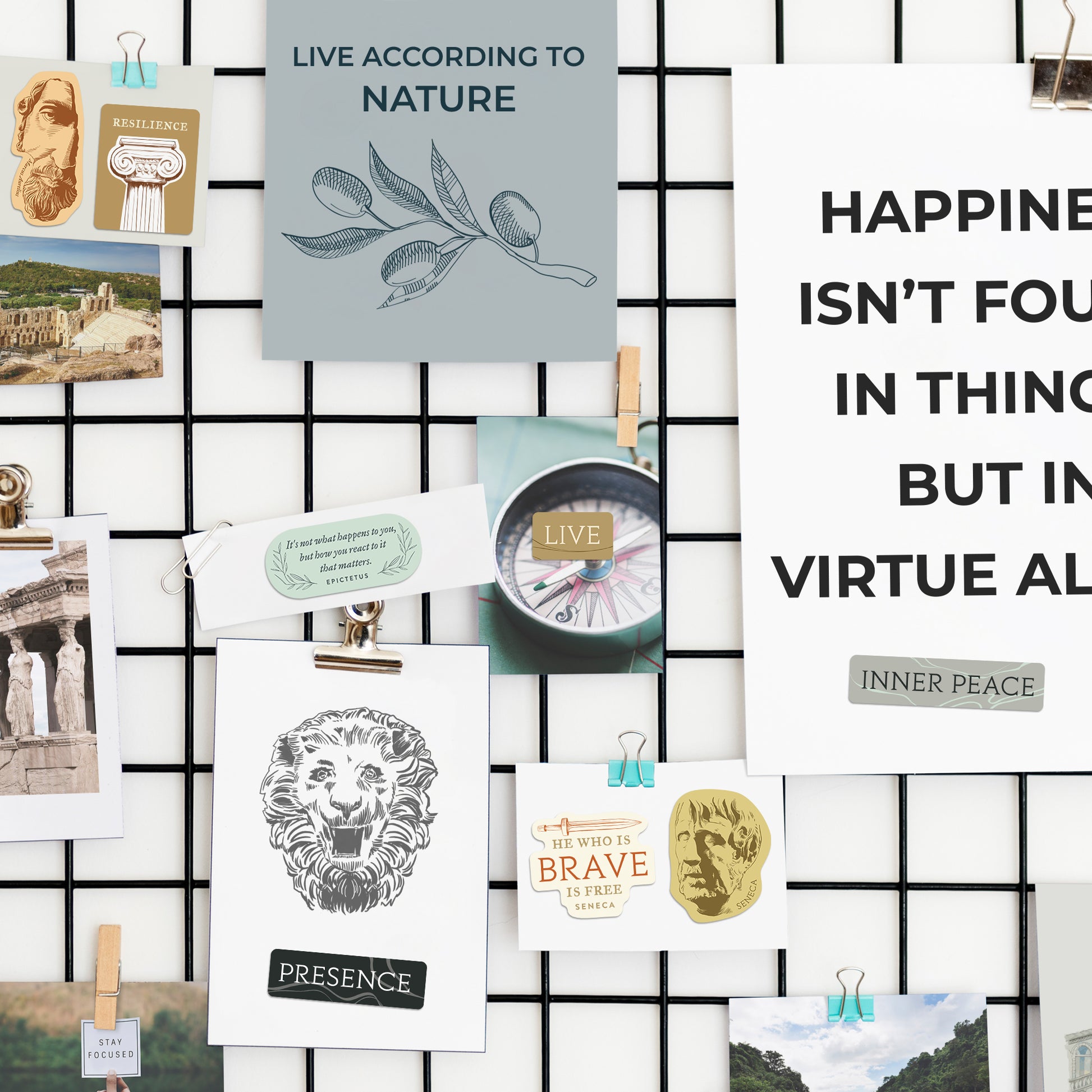 Mindfulness Stoicism Vision Board Stickers (30pcs)