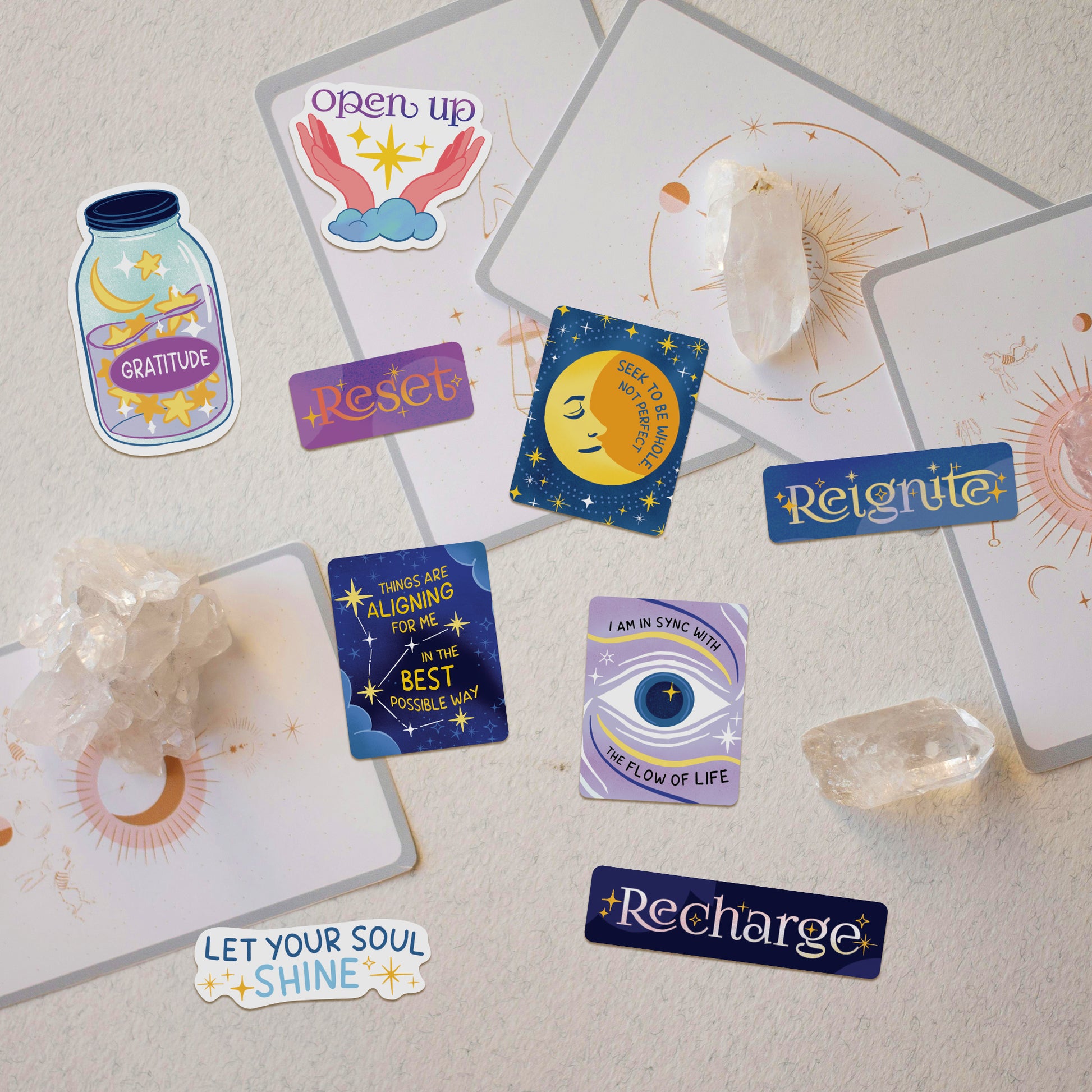 Celestial Manifest and Reclaim Vision Board Stickers (30pcs)