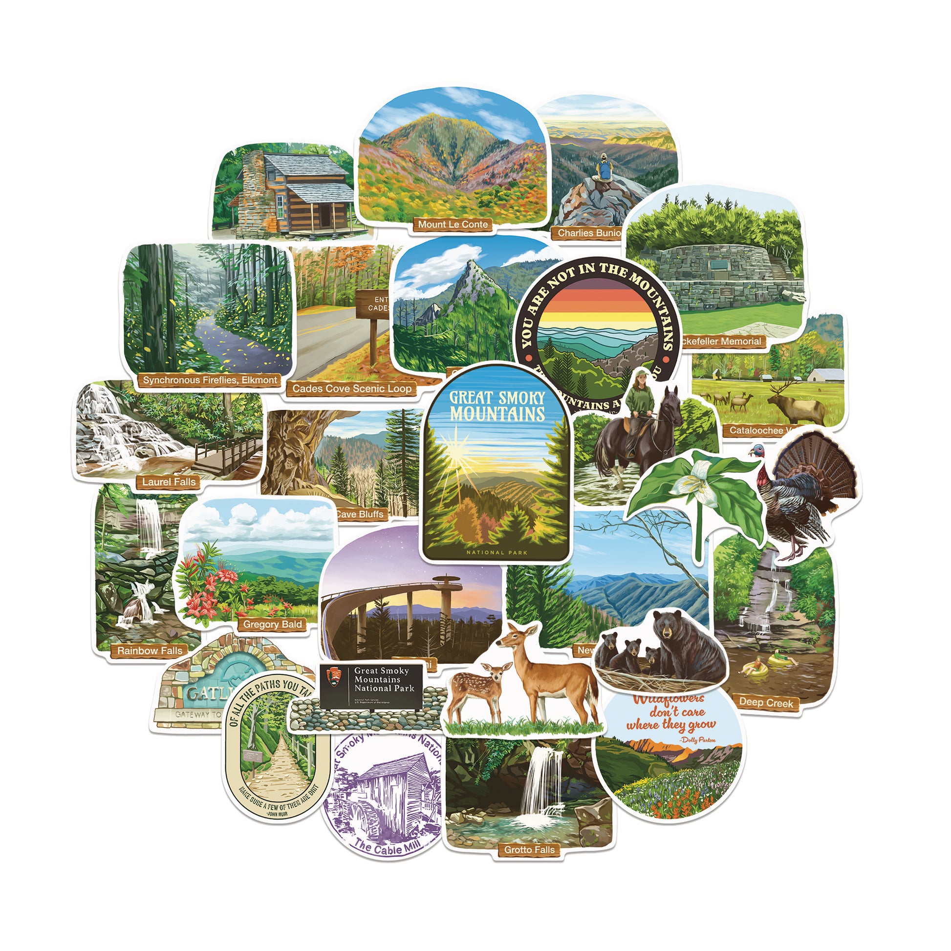 Great Smoky Mountains National Park Stickers (28pcs)