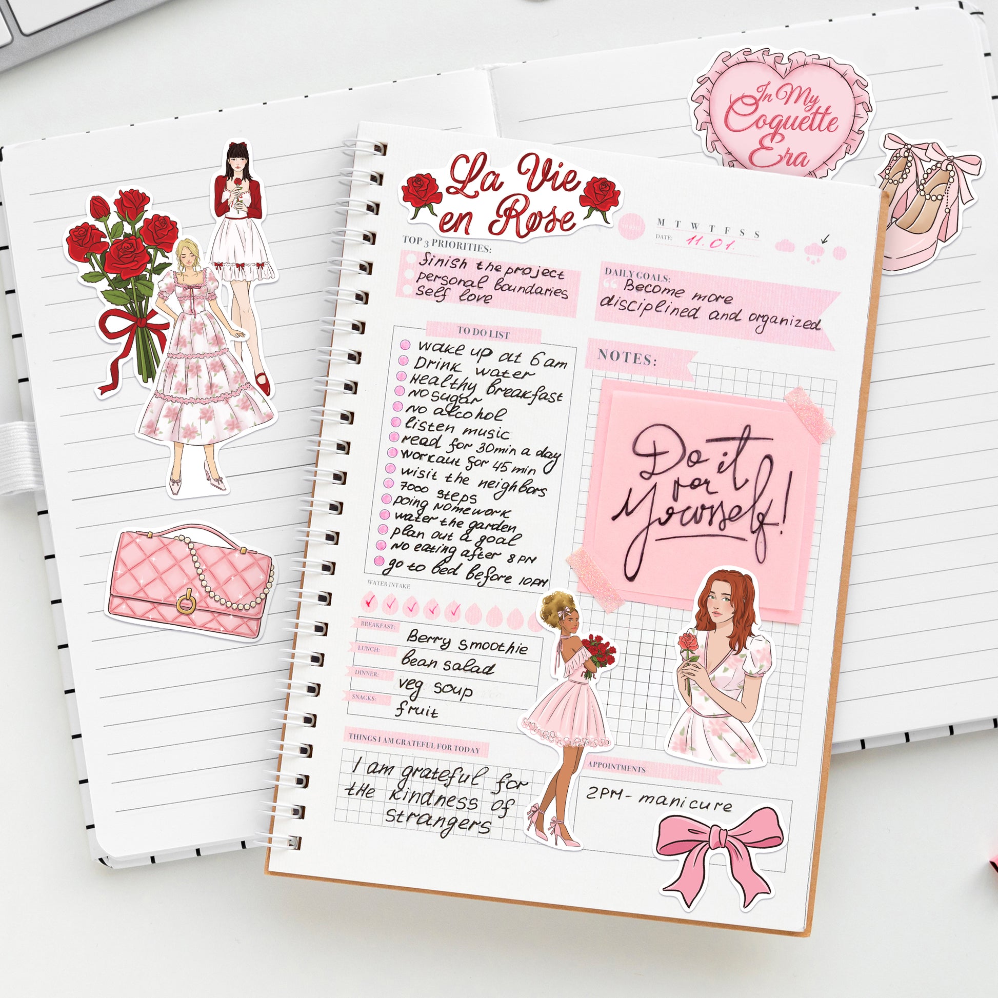 Coquette Girl Fashion Stickers (28pcs)