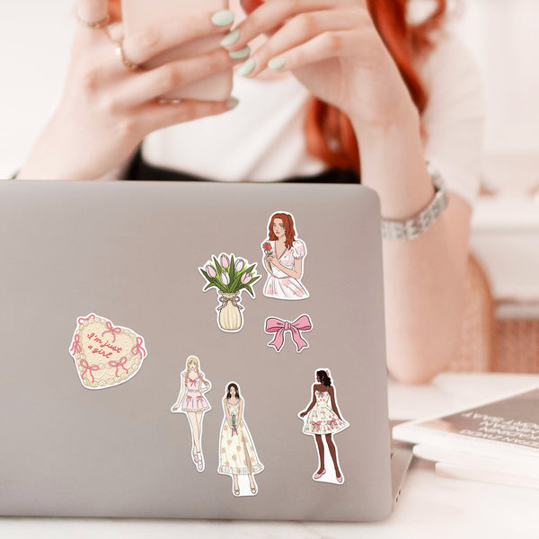 Coquette Girl Fashion Stickers (28pcs)