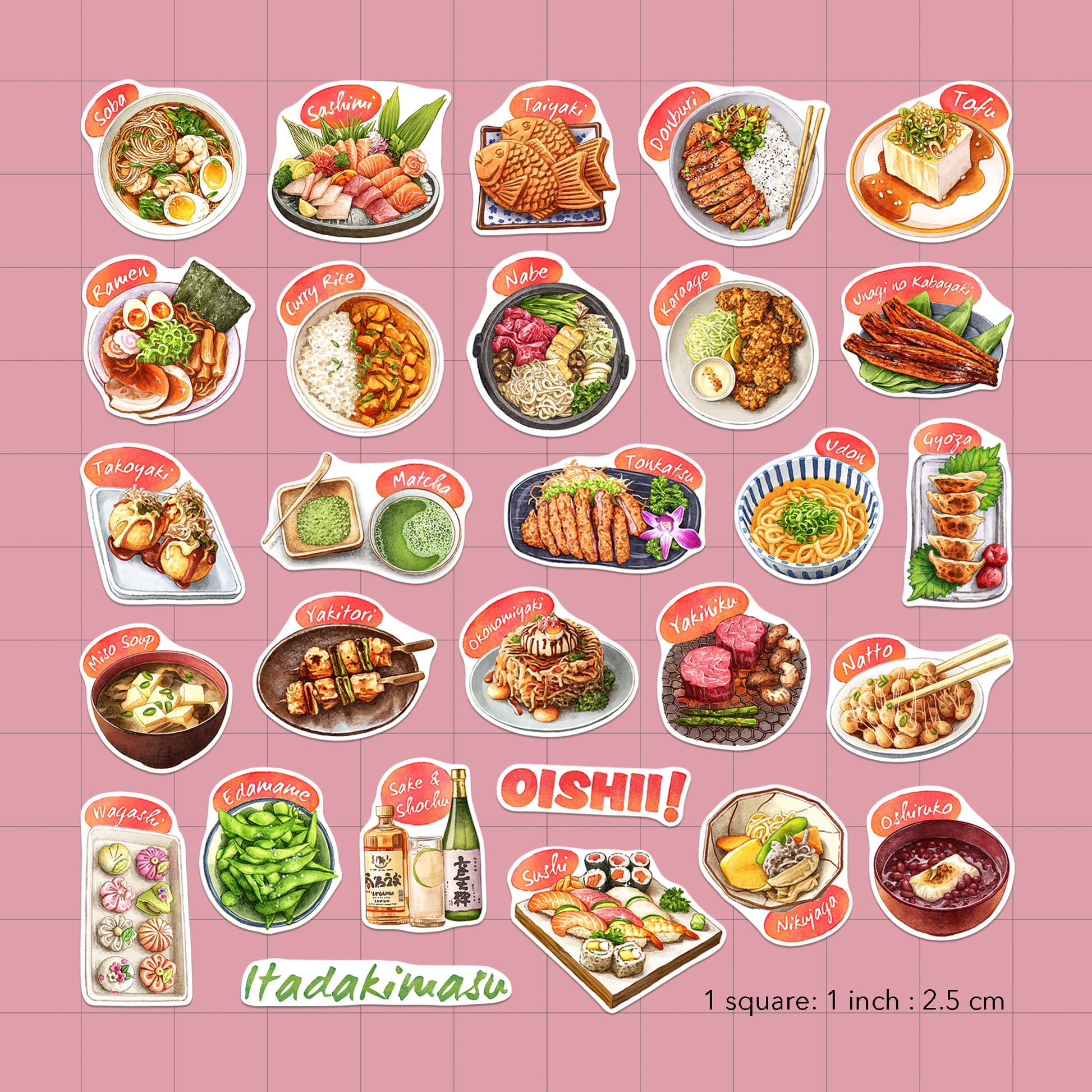 Traditional Japanese Cuisine Stickers (28 pcs)