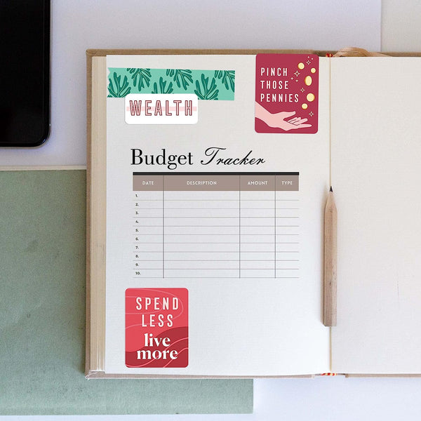 Passion Red Goal Setting Vision Board Stickers (48 Pieces)