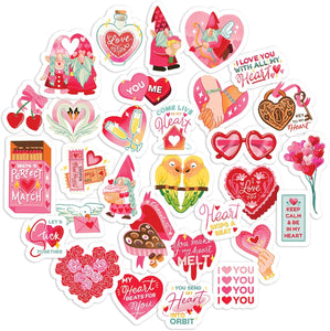 Valentine's Gnome Stickers (30pcs)