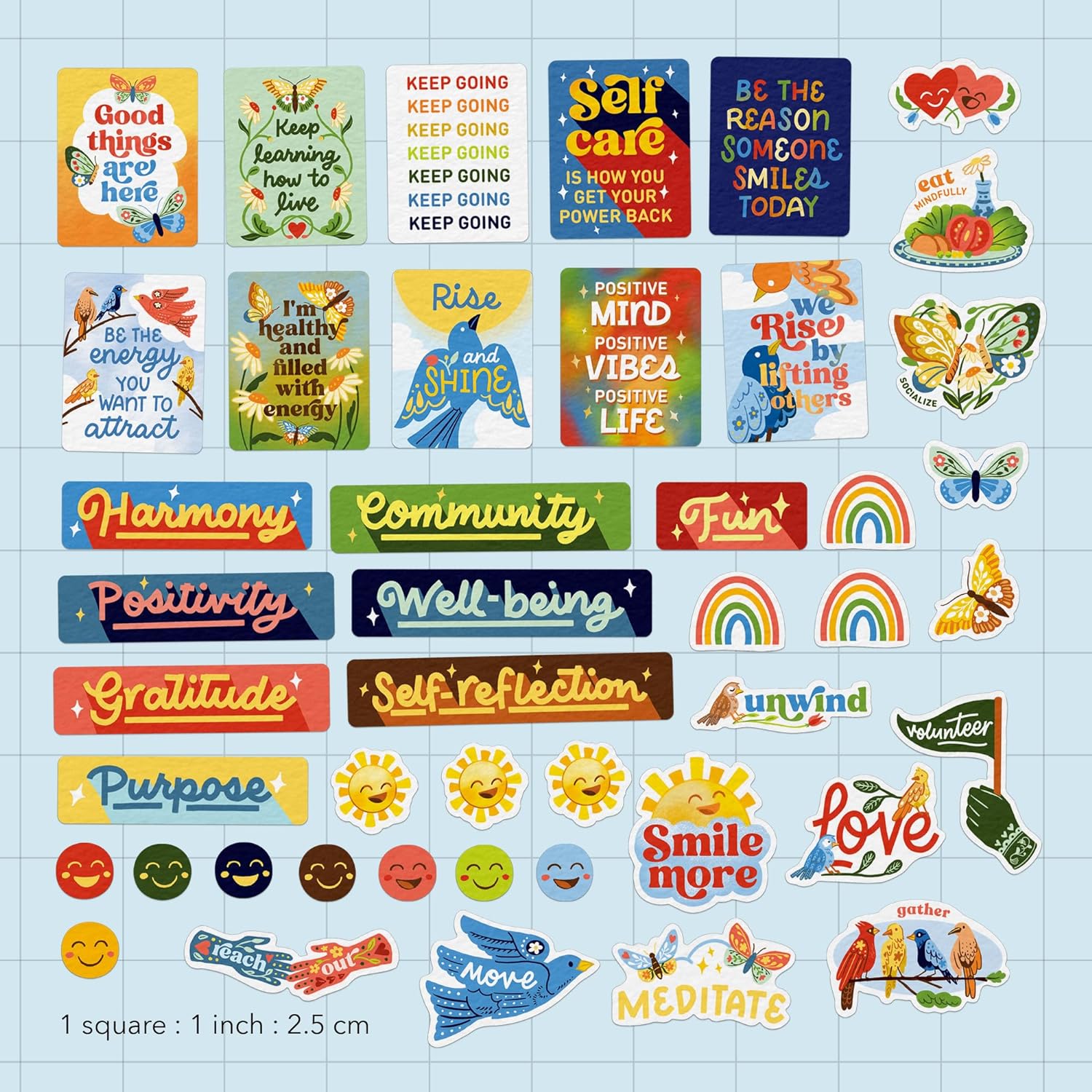 Radiant Life Vision Board Stickers (45 Pieces)
