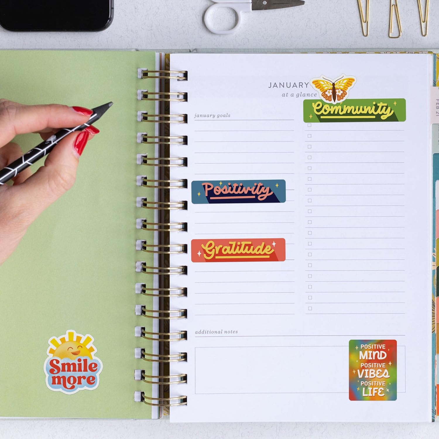 Radiant Life Vision Board Stickers (45 Pieces)