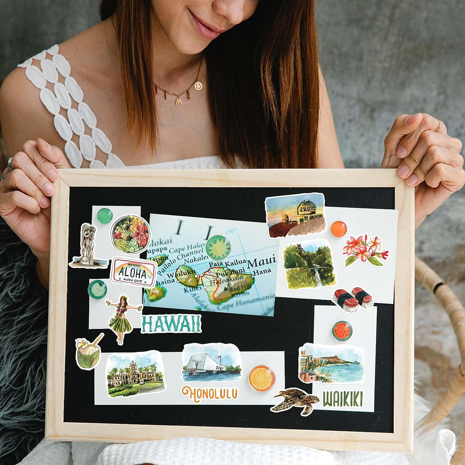 Exotic Hawaii State Travel Stickers (31 Pieces)