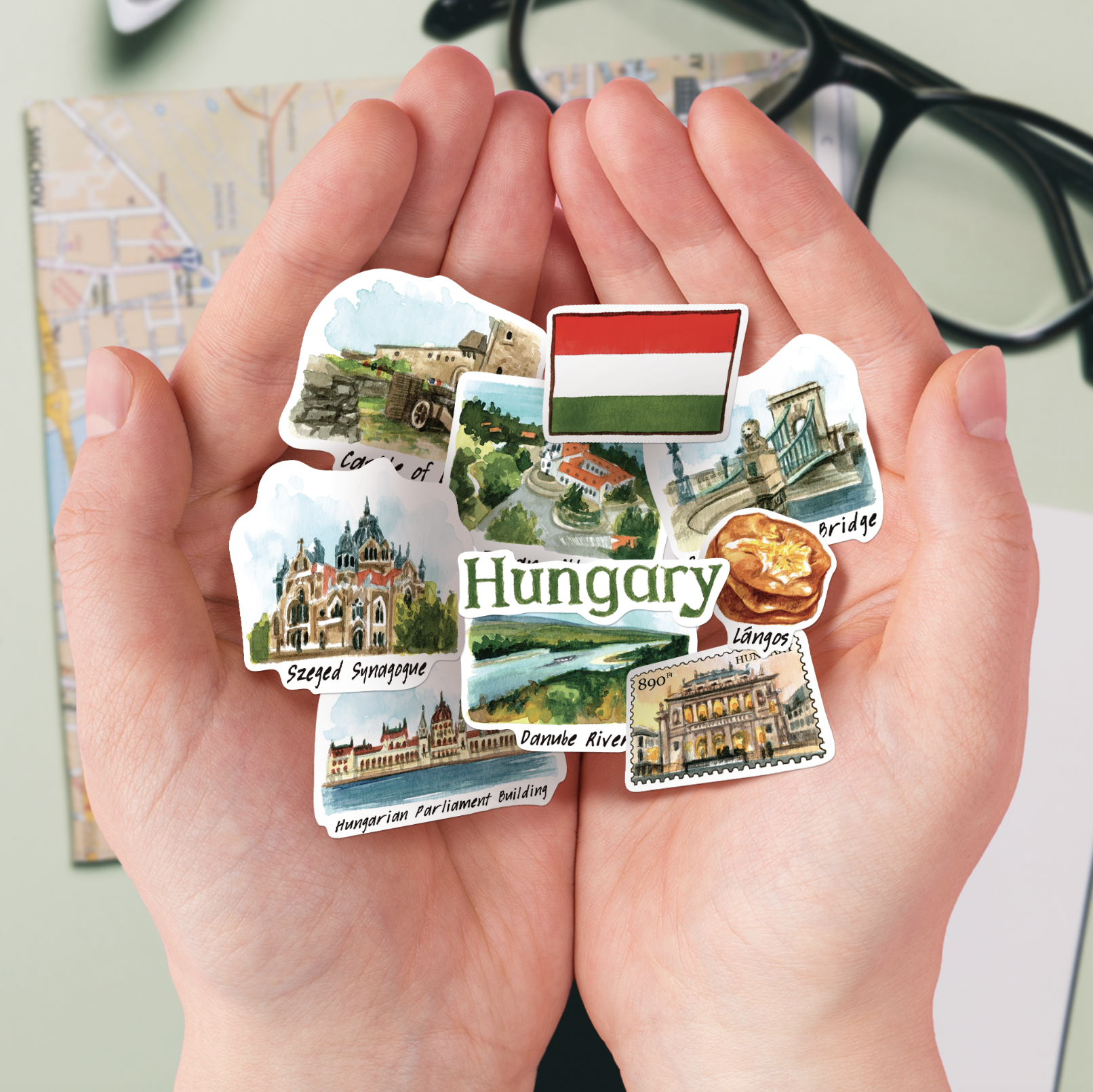Harmonious Hungary Travel Stickers (28pcs)