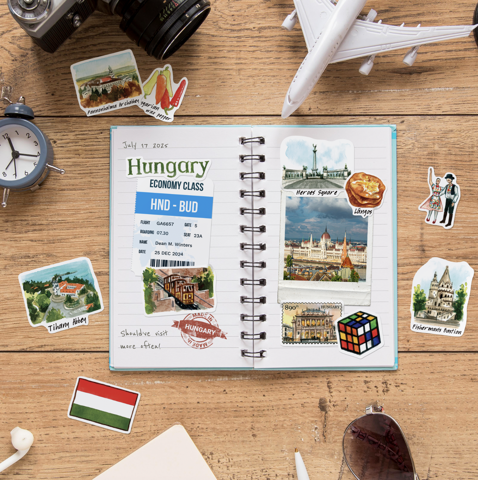 Harmonious Hungary Travel Stickers (28pcs)
