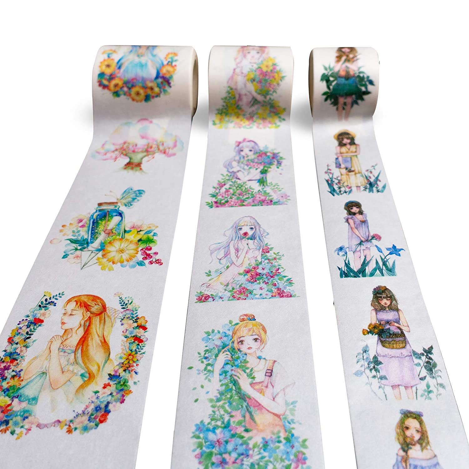 Wishing Garden Floral Botanist Girl Wide Washi Tapes (Set of 3)