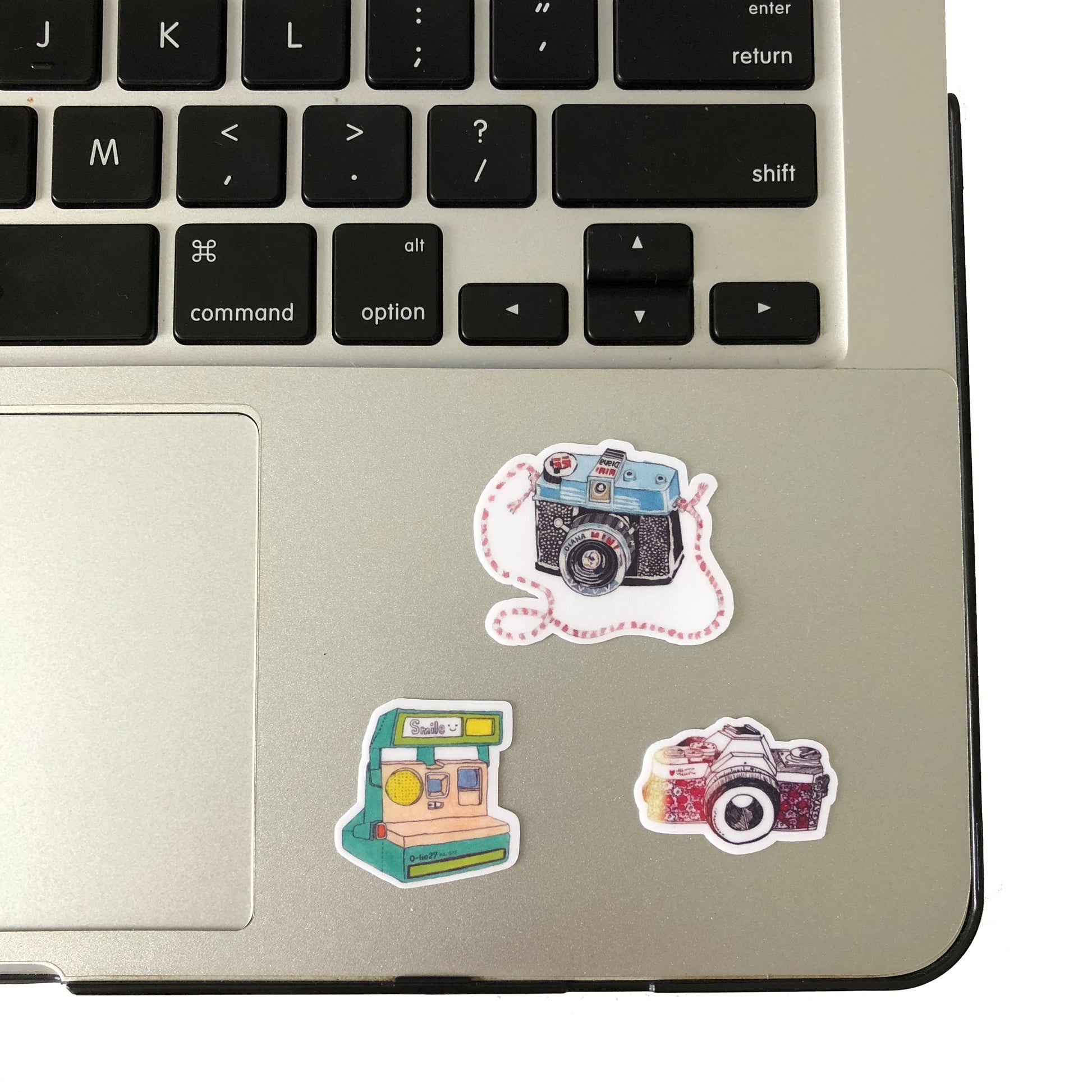 Navy Peony Vintage Polaroid Camera Stickers (35 pcs) - Navy Peony