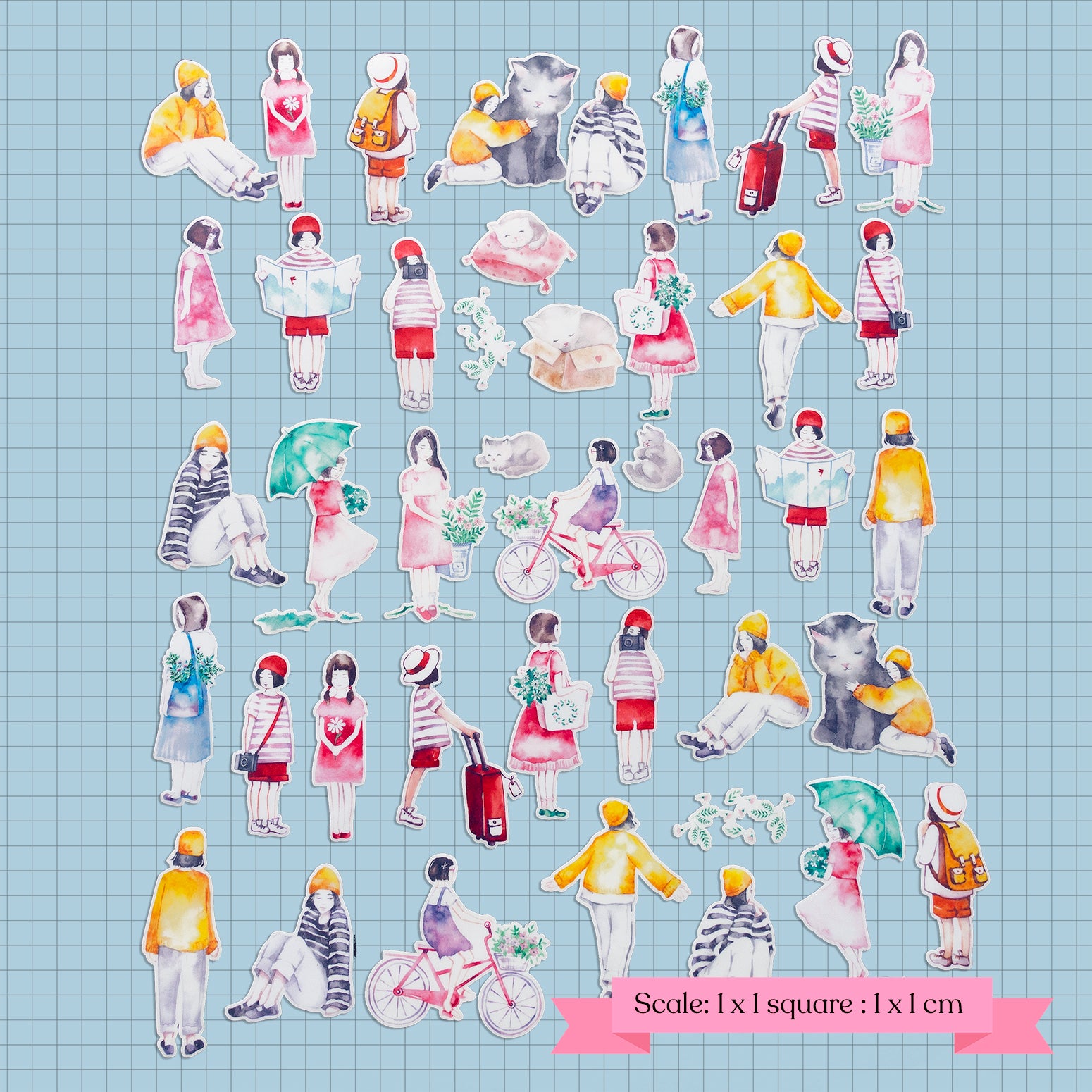 cute girl aesthetic planner stickers