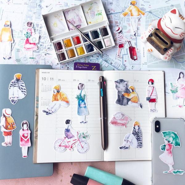 cute girl planner stickers