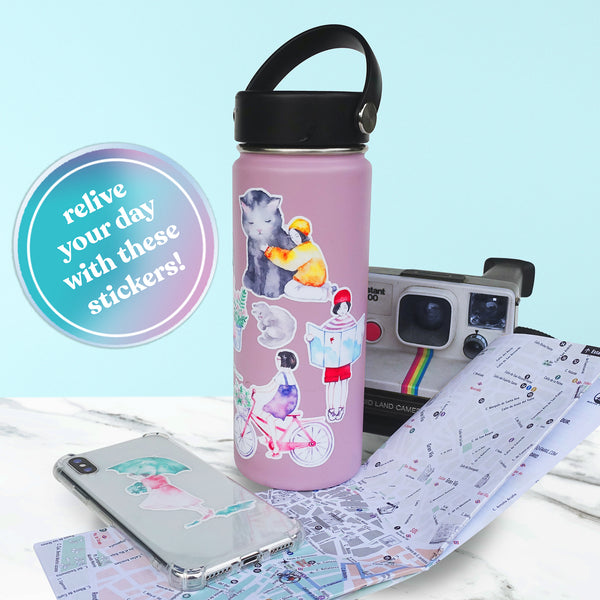 girl hydro flask waterbottle stickers