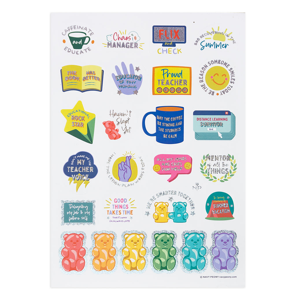 Academic Planner Student Teacher Sticker (6 Sheets, 370+ Stickers