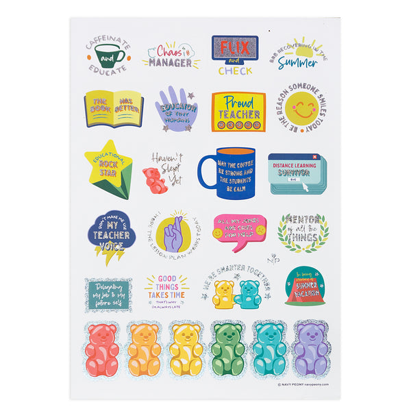 teacher stickers rock star glitter stickers