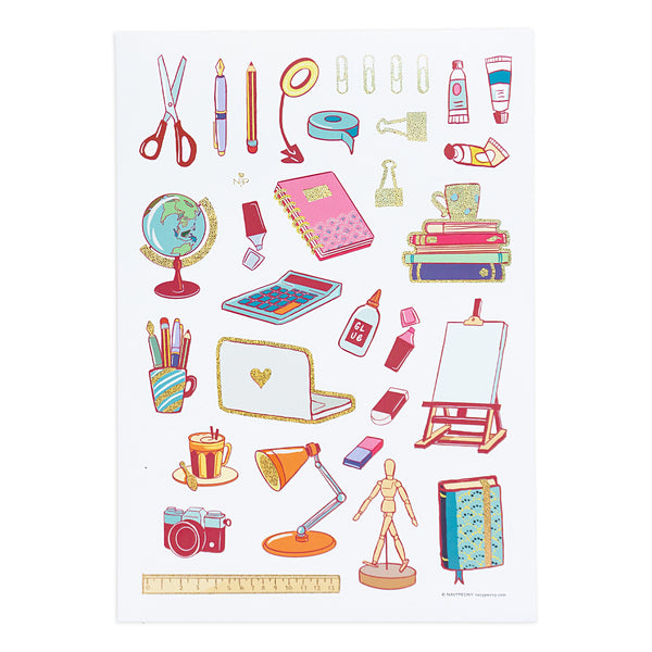 stationery glitter stickers gold foil stickers