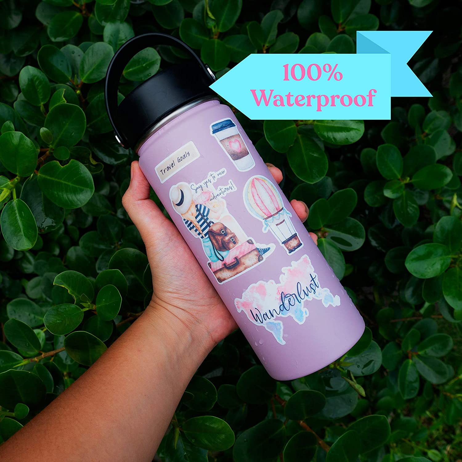 Adventurous Backpacker Travel Themed Stickers (65 pcs)