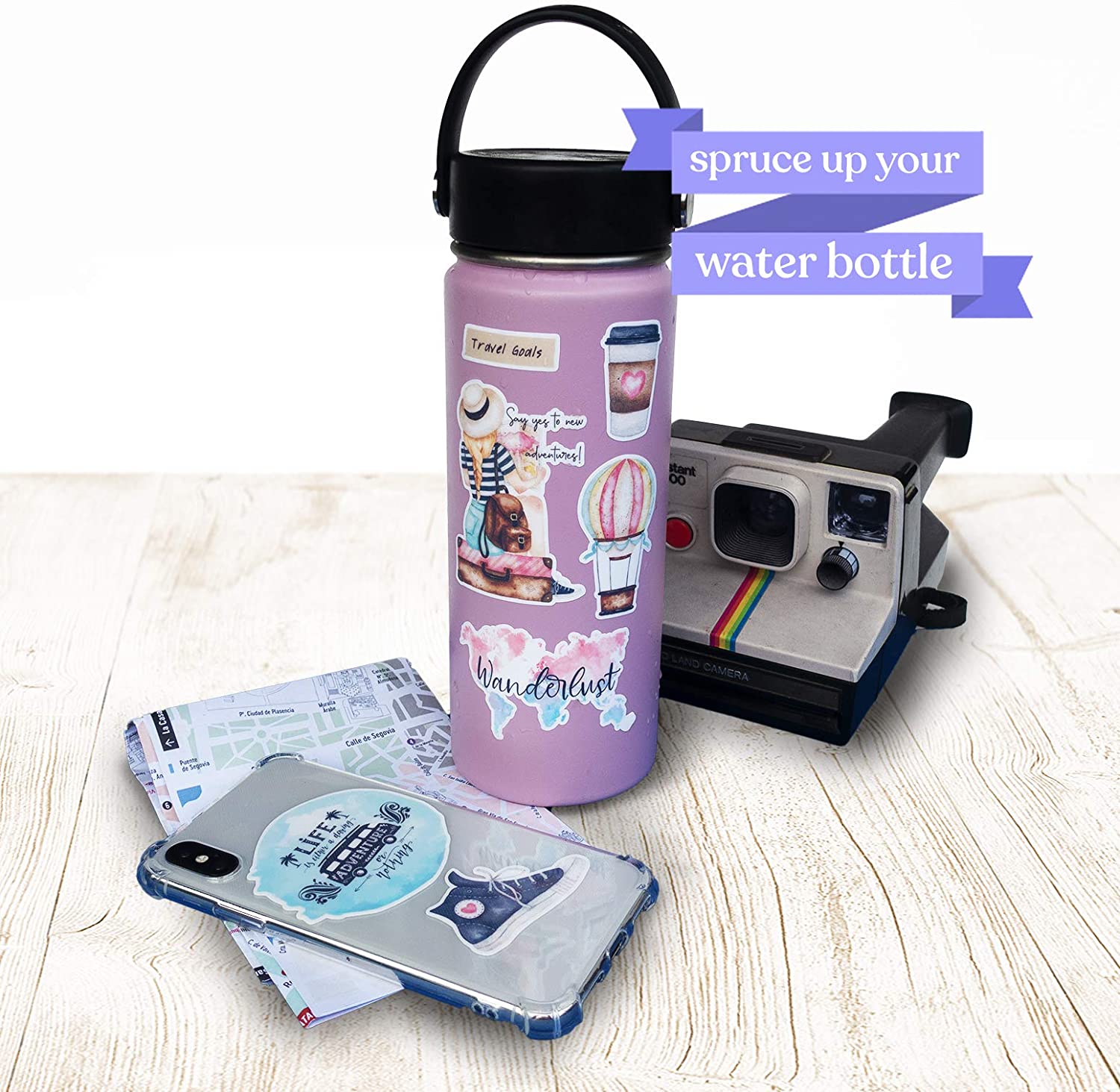 Adventurous Backpacker Travel Themed Stickers (65 pcs)