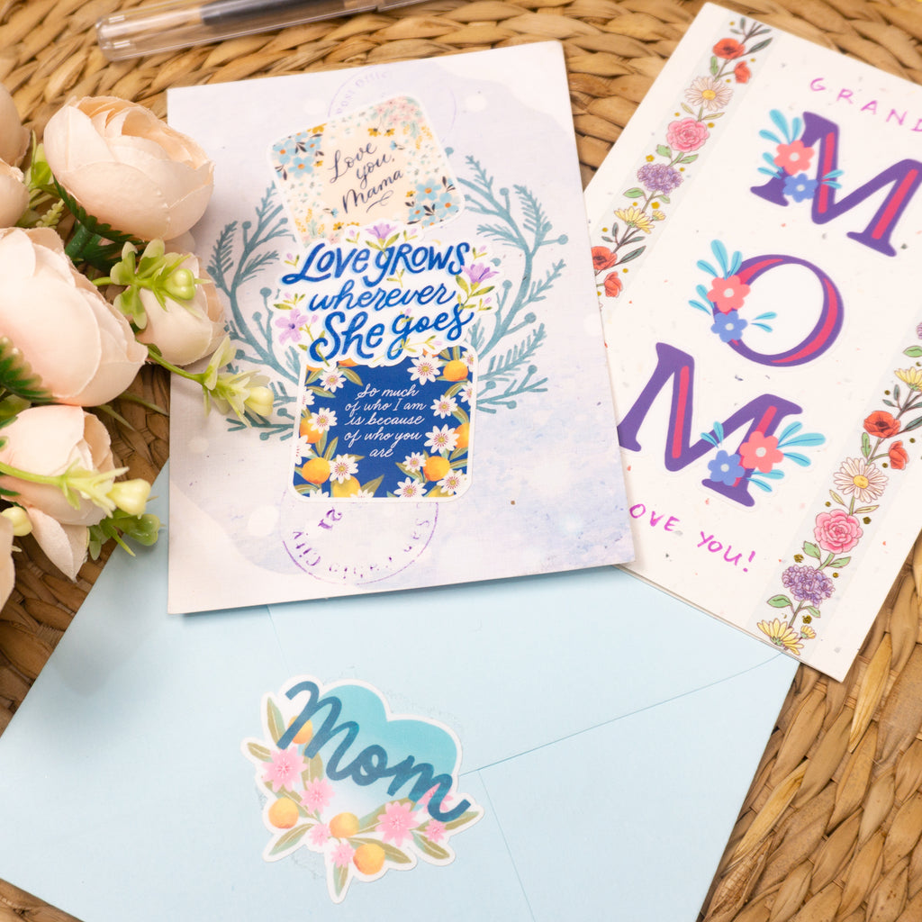Mother's Day Stickers (22 pcs) – Navy Peony mother-s-day-stickers-22-pcs-navy-peony