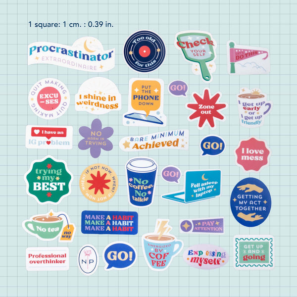 Not Today Relatable Quote Sticker Flakes (29 pcs)