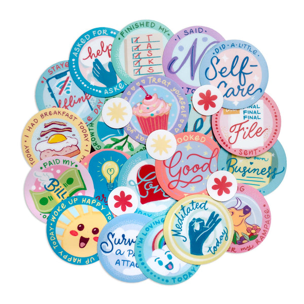 Not Today Self Care Achievement Badge Sticker Flakes (20 pcs)