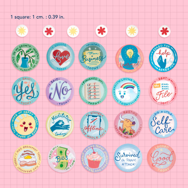 Not Today Self Care Achievement Badge Sticker Flakes (20 pcs)