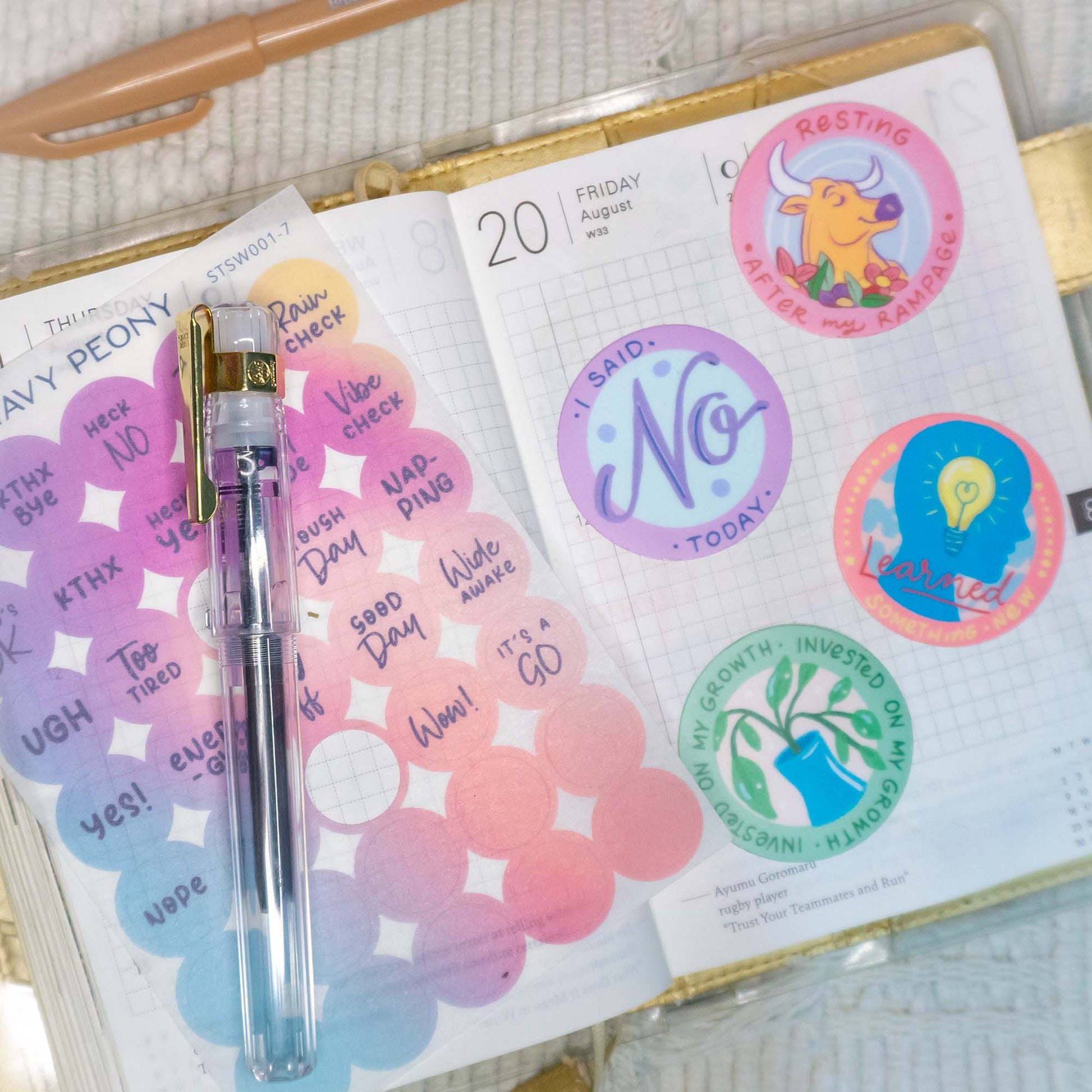 Not Today Self Care Achievement Badge Sticker Flakes (20 pcs)