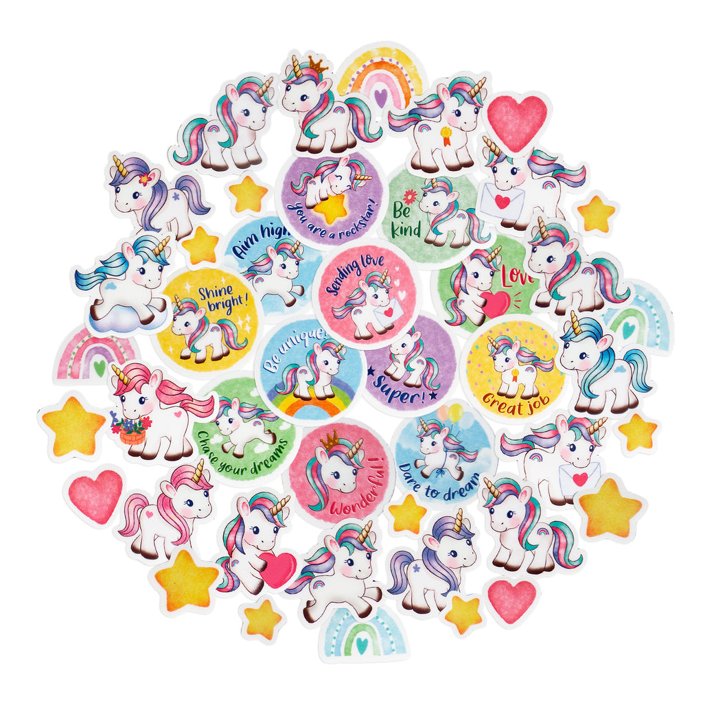 Adorable Baby Unicorn Reward Stickers for Girls and Kids (44 pcs)