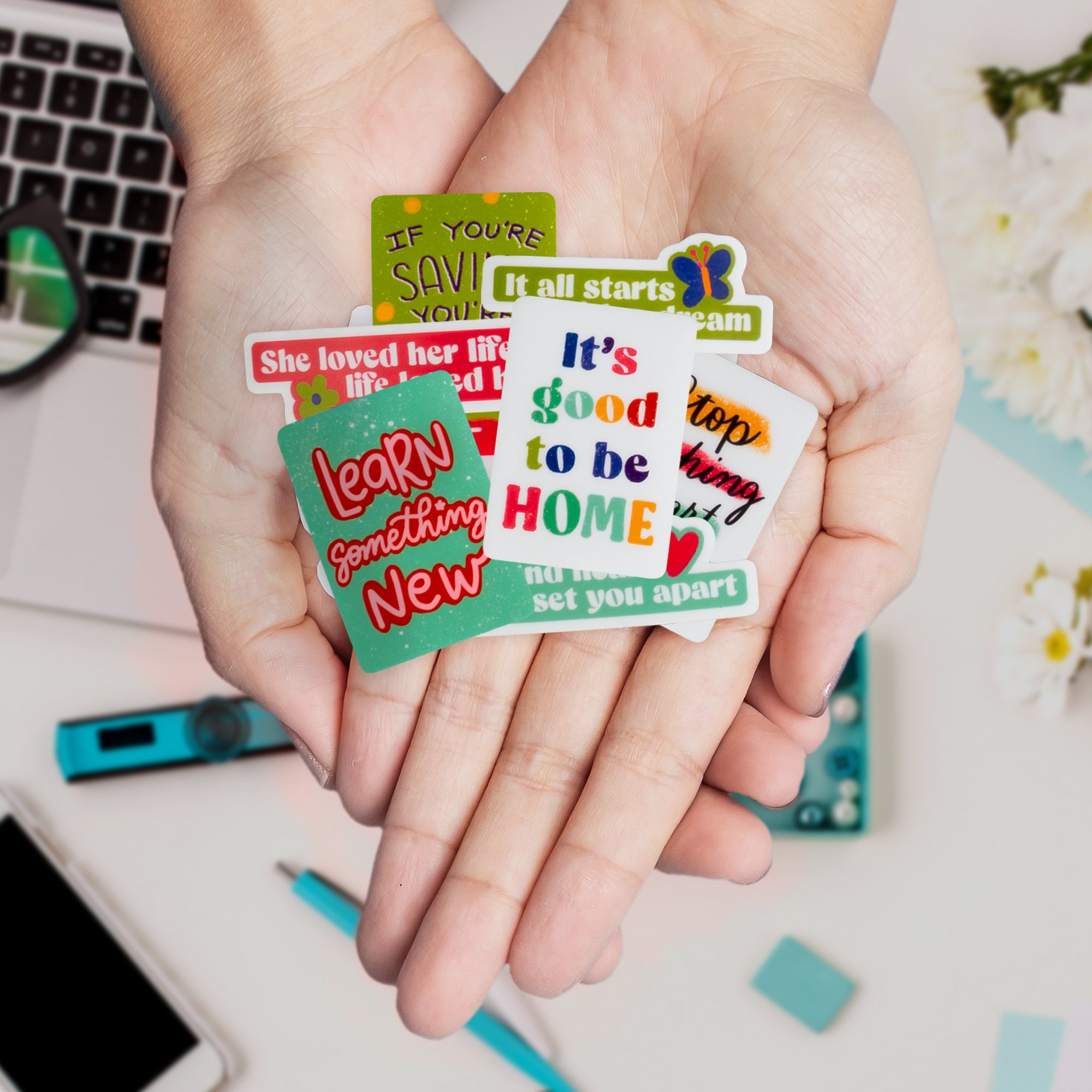 Empowering Vision Board Quote Stickers (46 pcs)