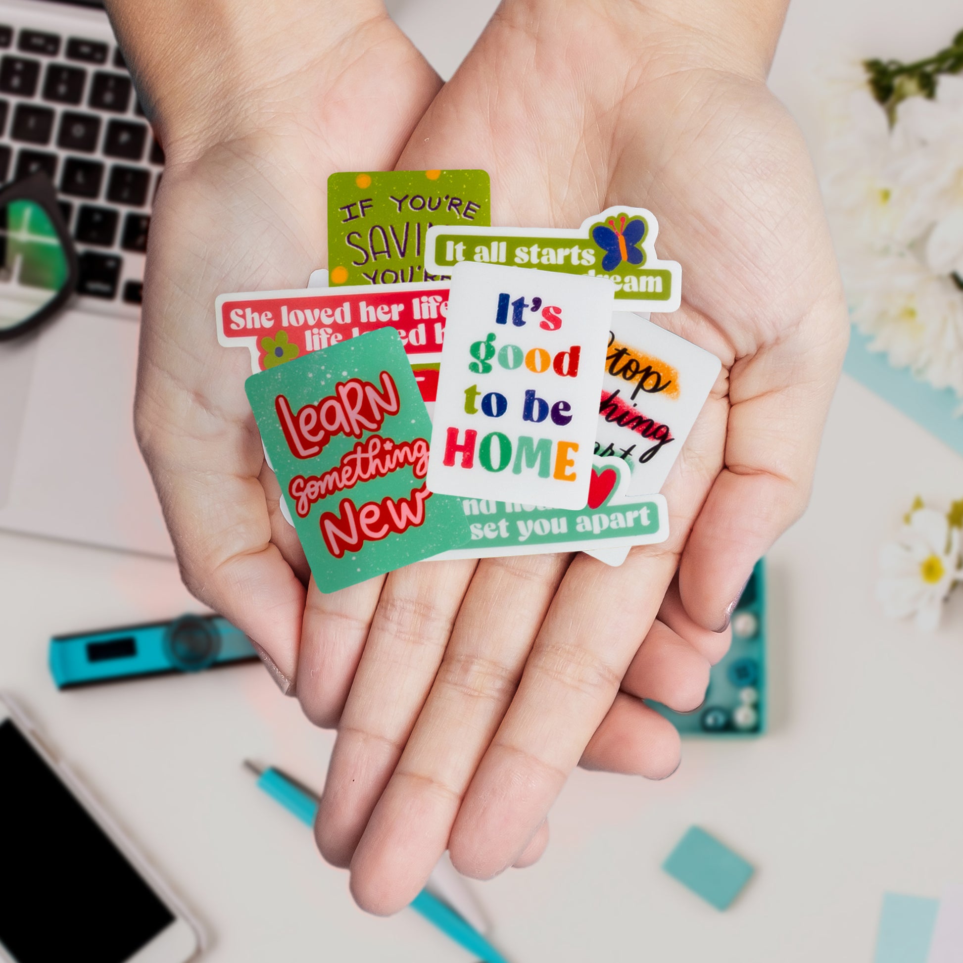 Empowering Vision Board Quote Stickers (46 pcs)