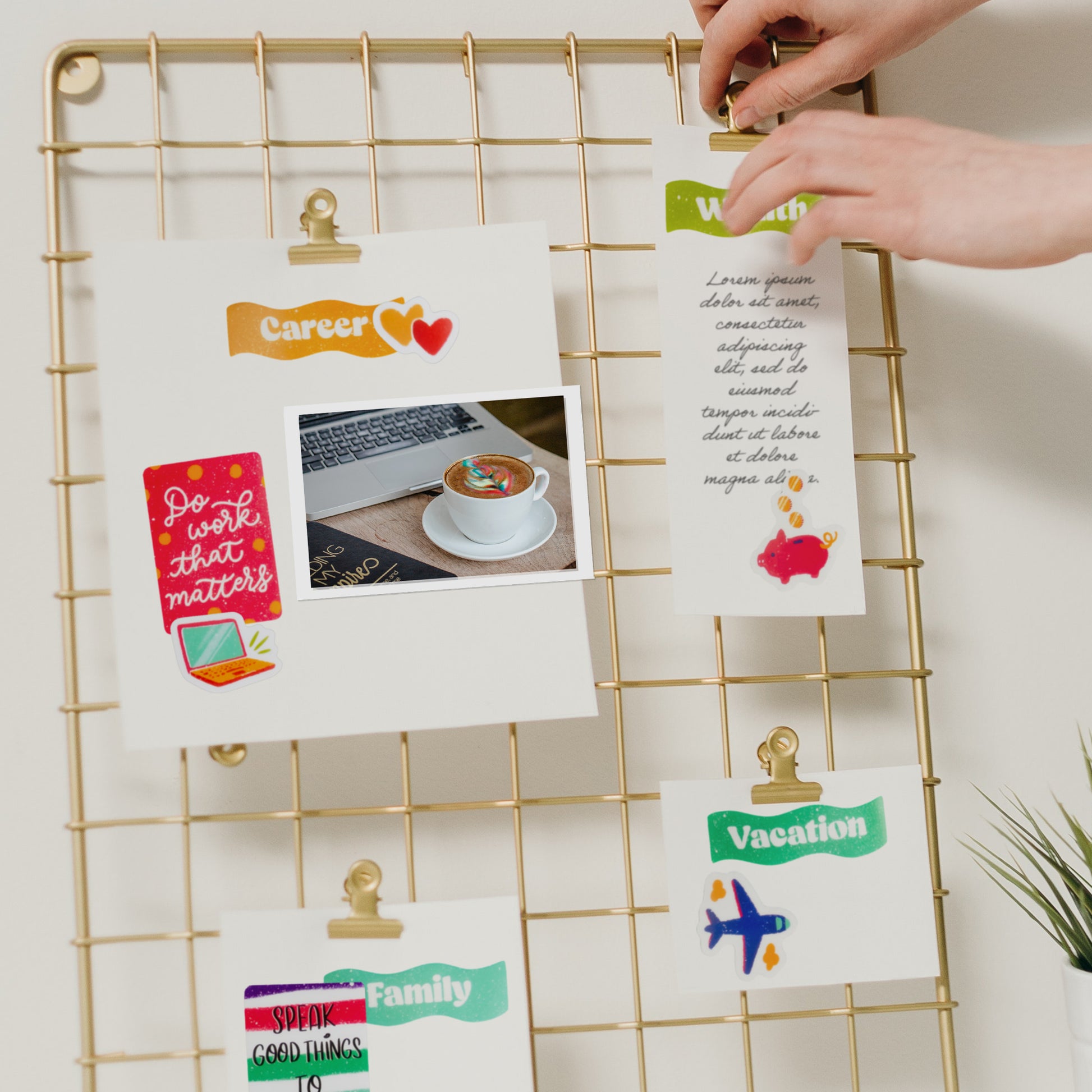 Empowering Vision Board Quote Stickers (46 pcs)