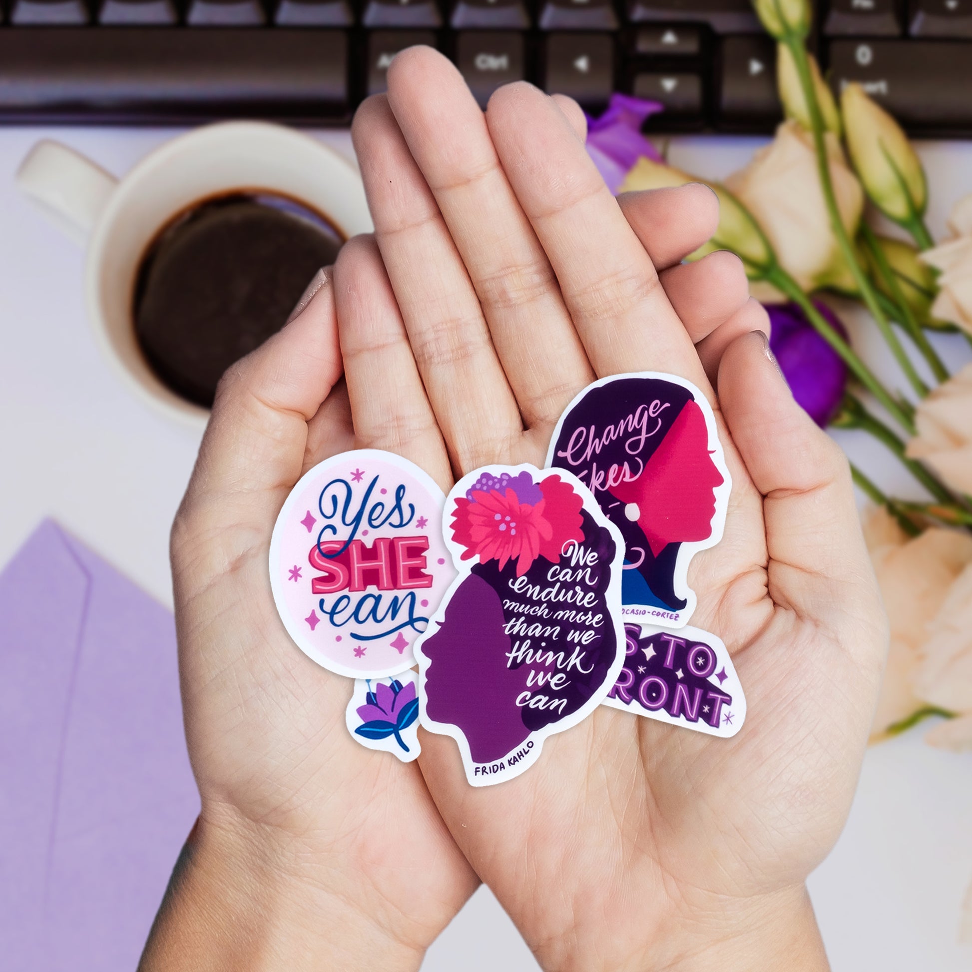 Notable Women Silhouette Quote Stickers (26 pcs)
