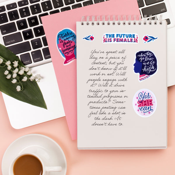 Notable Women Silhouette Quote Stickers (26 pcs)