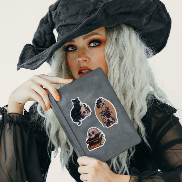 Gothic Halloween Skull Stickers (30 pcs)