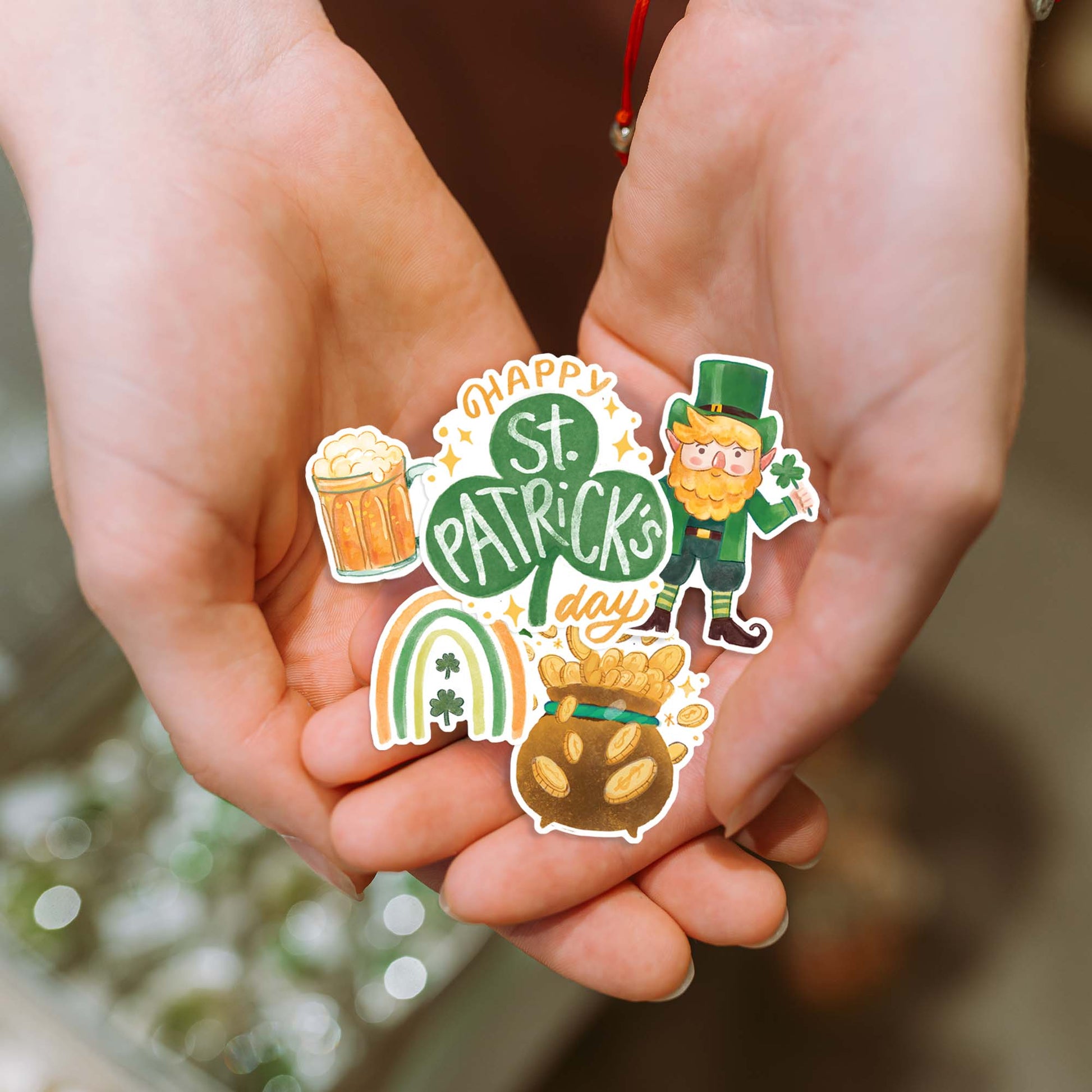 Lucky St. Patrick’s Day Stickers for Kids’ Craft, Party and St. Paddy Celebrations (28 pcs)