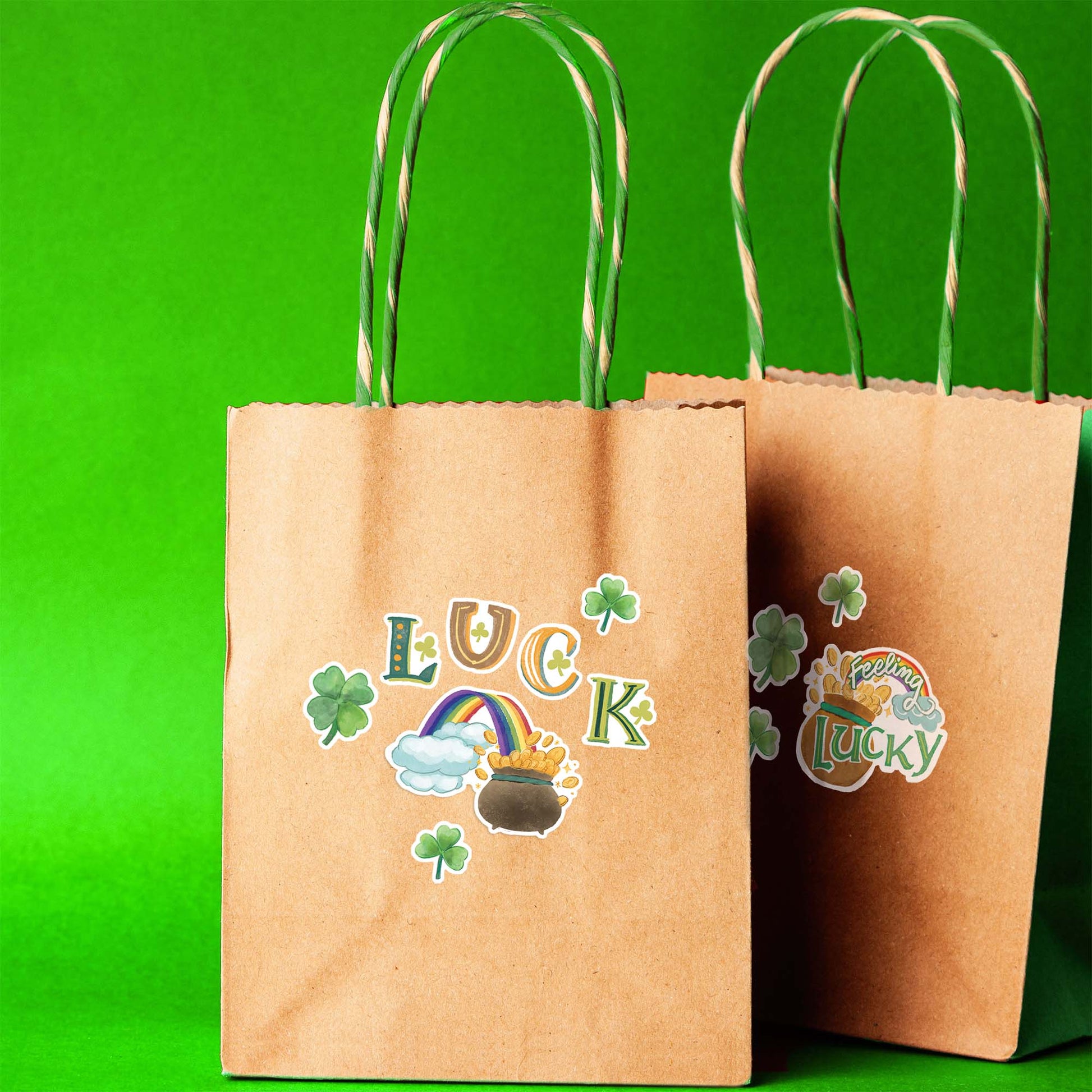 Lucky St. Patrick’s Day Stickers for Kids’ Craft, Party and St. Paddy Celebrations (28 pcs)