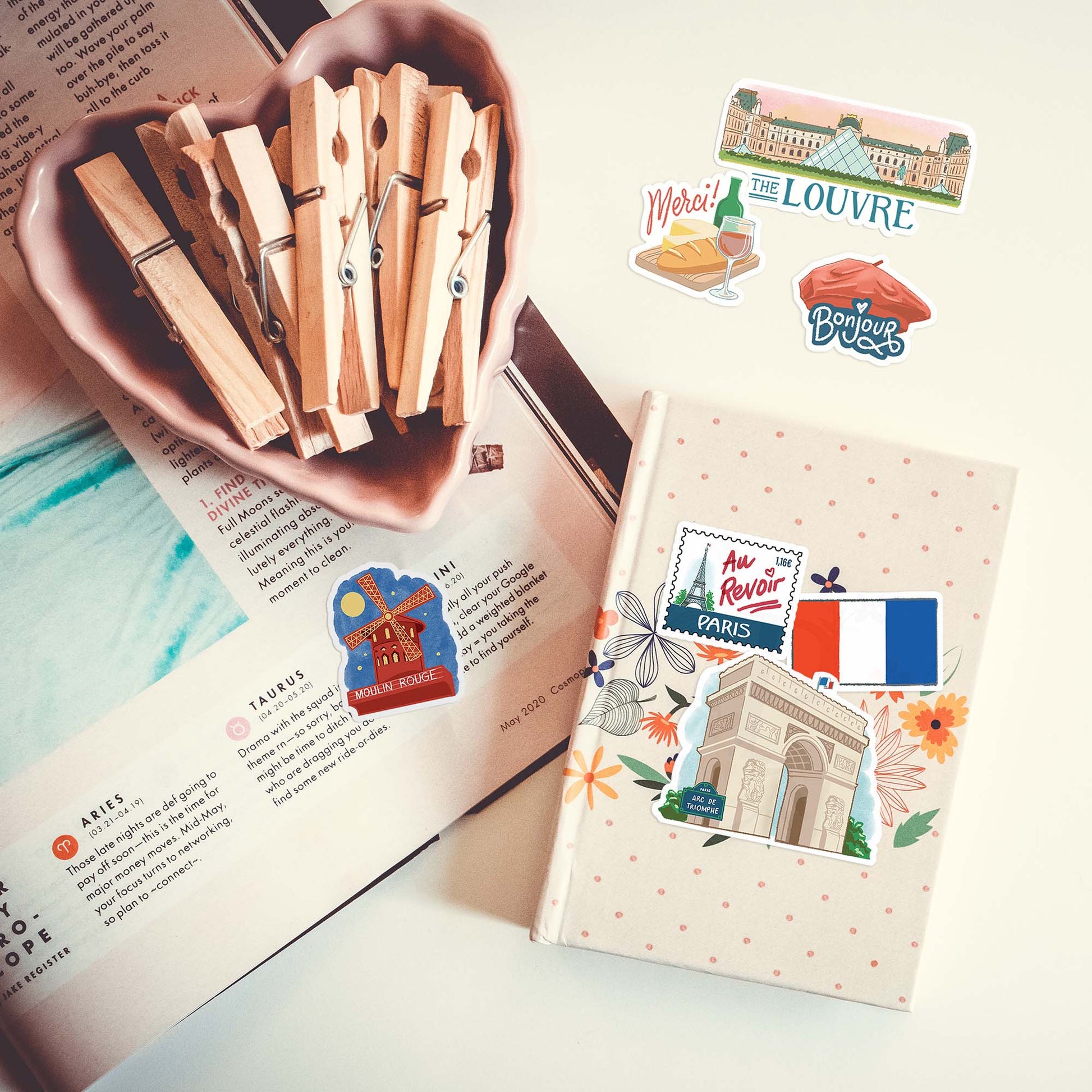 Passionate Paris City Travel Stickers (25 Pieces)