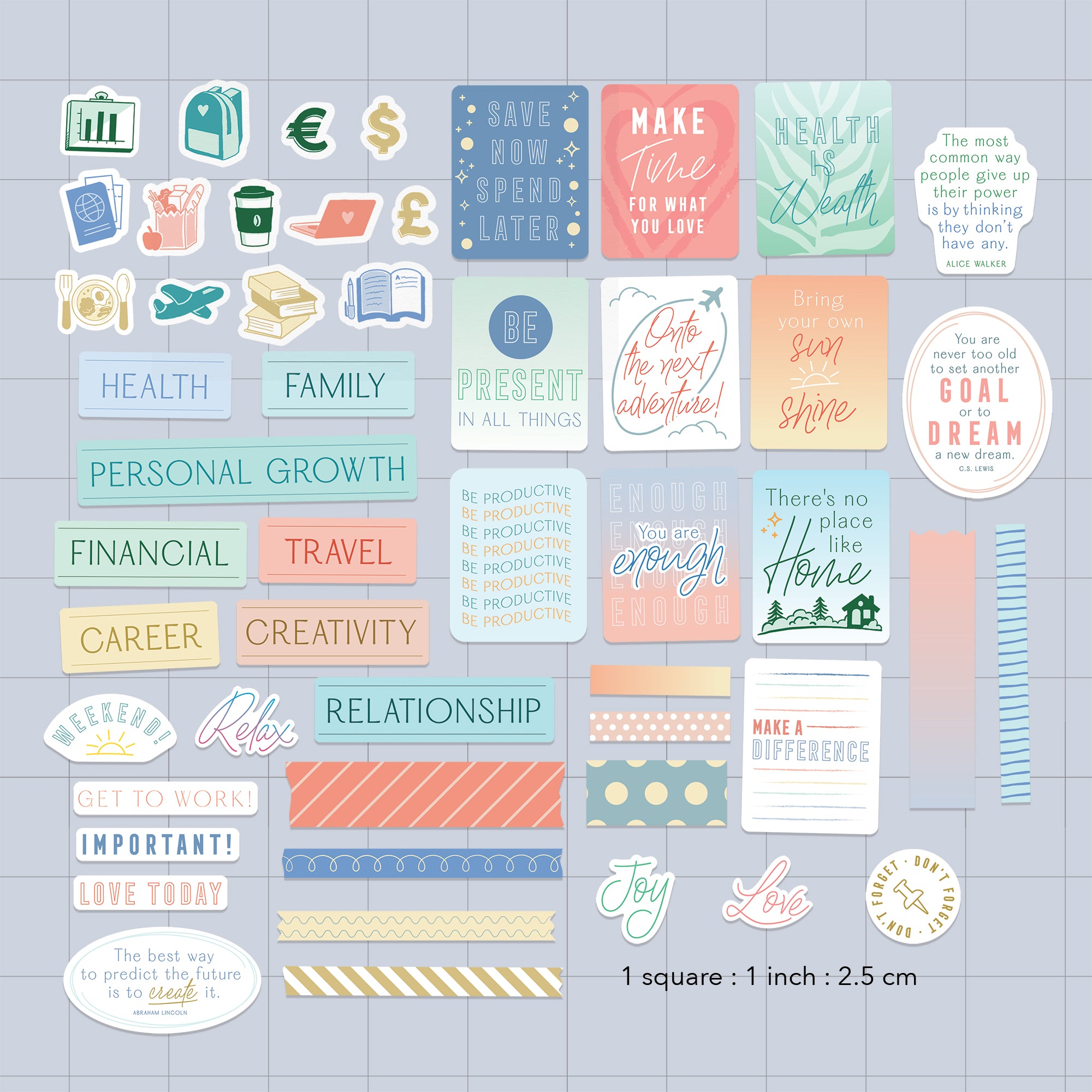 Motivational Vision Boards Quote Stickers (51 Pieces)