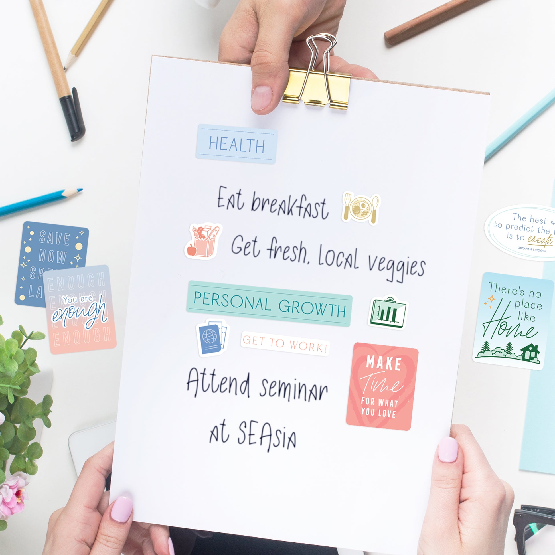 Motivational Vision Boards Quote Stickers (51 Pieces)